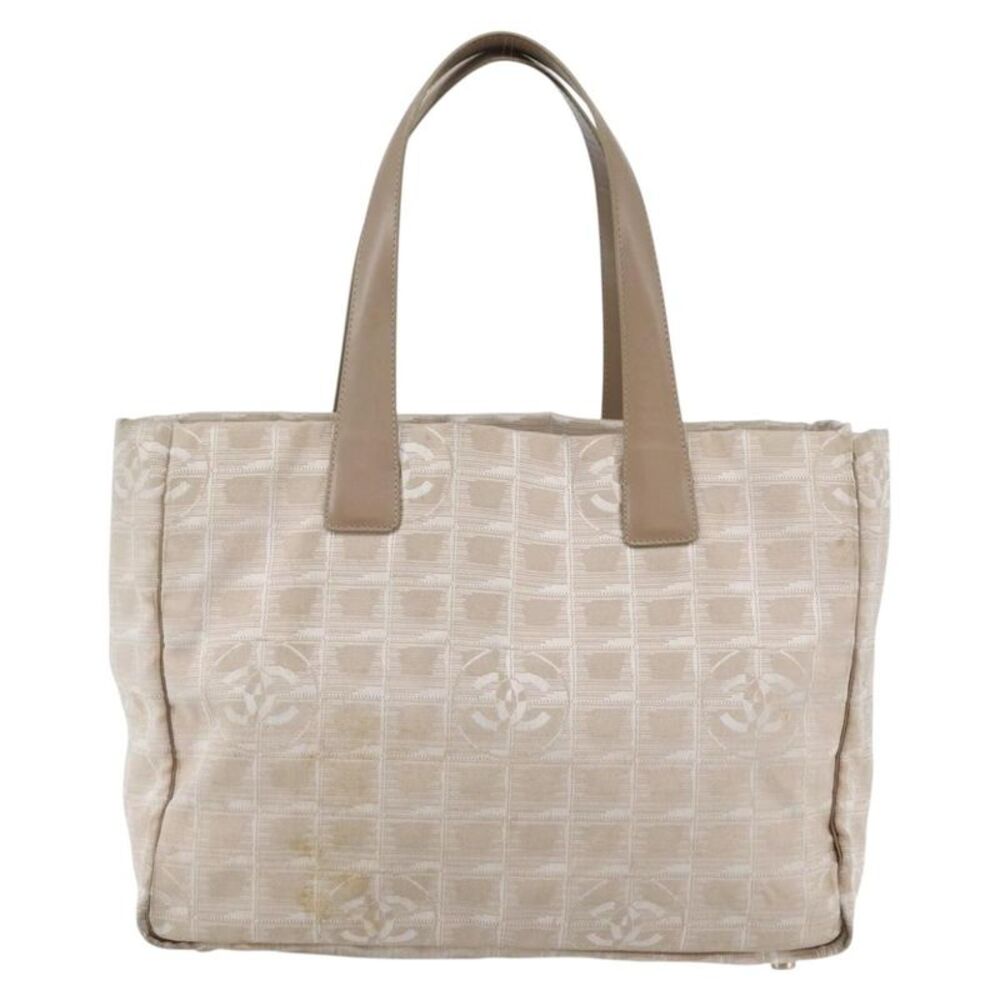 Chanel Travel Line Tote Nylon Beige Nylon Bag